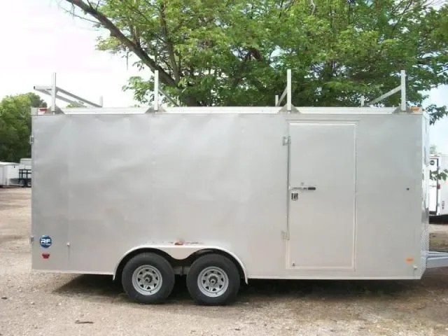 18ft V-Nose with 2-5200lb Axles with Ladder Racks