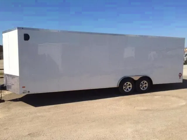 White 24ft Enclosed Car/Cargo Trailer
