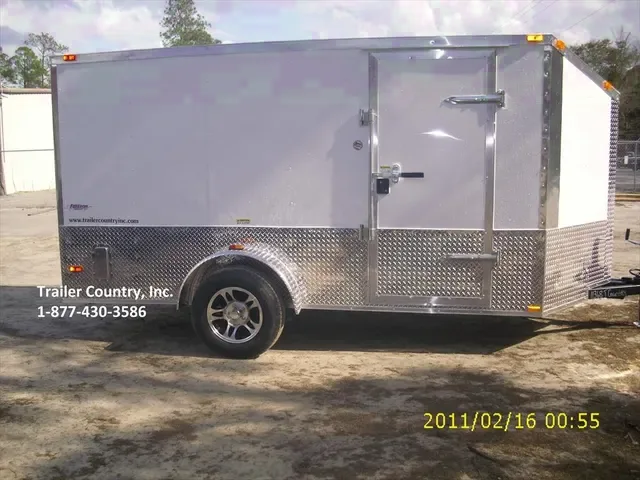 2026 Brand New Elite Series Custom Motorcycle 6x12 Single Axle, V-Nosed Enclosed Trailer