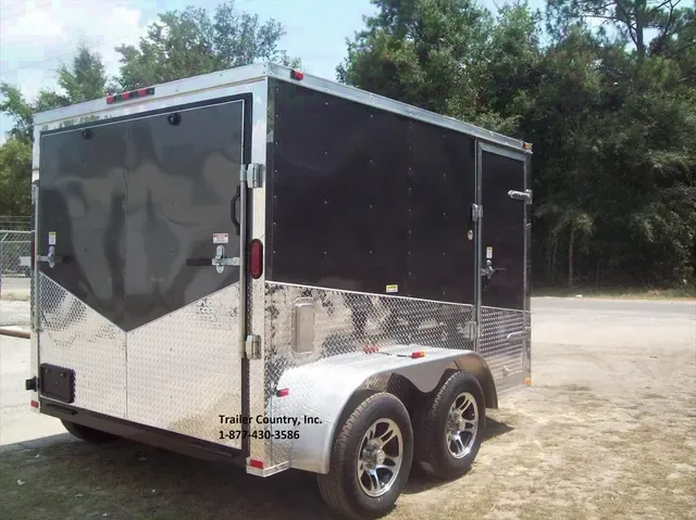2026 Brand new 7 x 10 Tandem enclosed Trailer with V-cut in the Rear