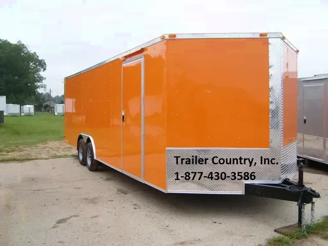 2026 Brand New 8.5x20 Tandem Axle, V-Nosed Enclosed Carhauler Trailer