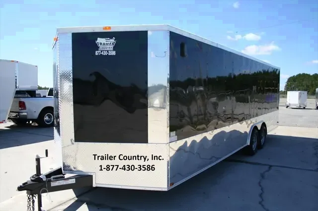 2026 NEW 8.5 x 24 Tandem Axle, V-Nosed Enclosed Motorcycle, Landscape, ATV Trailer
