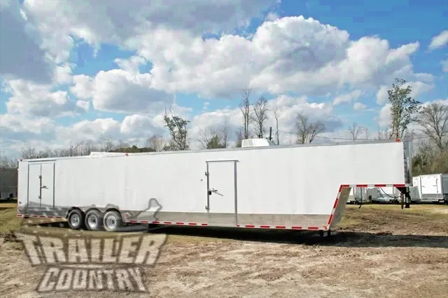 2026 New Model 8.5 x 40 + 8' RISER Triple Axle, Enclosed Goose Neck Cargo Trailer