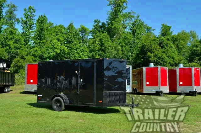 6X12 V-NOSED ENCLOSED CARGO TRAILER- BLACKOUT