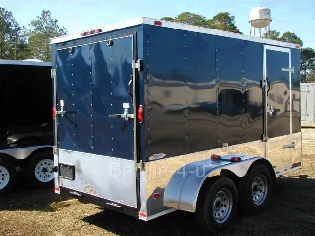 6x12 V-Nose Tandem Axle Cargo Trailer w/ Ramp - LOADED