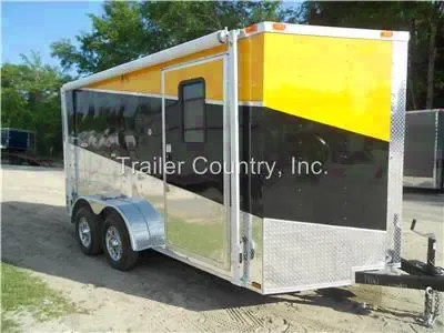 7 X 14 V-Nosed Enclosed Cargo Trailer Loaded