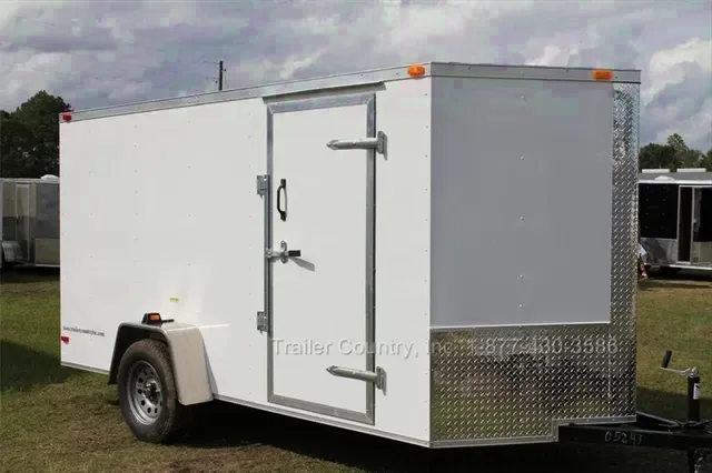 2026 Brand New 6 X 12 Single Axle, V-Nosed Enclosed Motorcycle Cargo Trailer