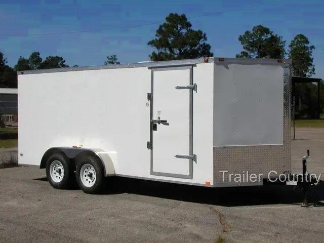 2026 New 7x16 Tandem Axle, V-Nosed Enclosed Trailer.