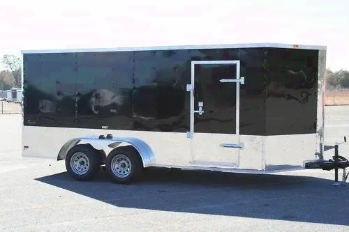 2026 NEW 7 x 16 V-NOSE ENCLOSED CARGO MOTORCYCLE TRAILER - TOURING PACKAGE