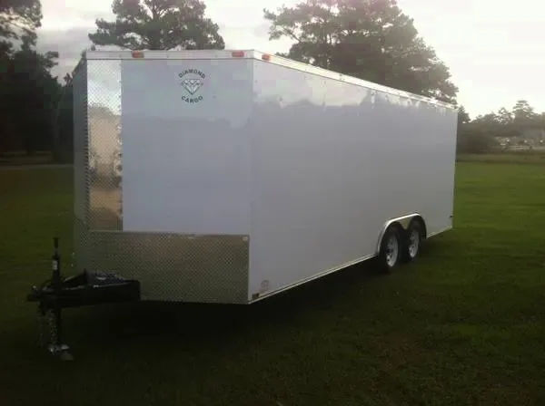 24FT White V-nose Cargo Trailer TA