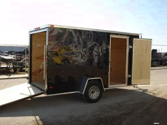 12ft Black Single Axle  Cargo