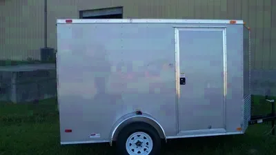 12FT SILVER CARGO TRAILER W/BARN DOORS
