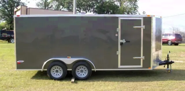 16ft Charcoal Grey enclosed cargo trailer L.E.D's