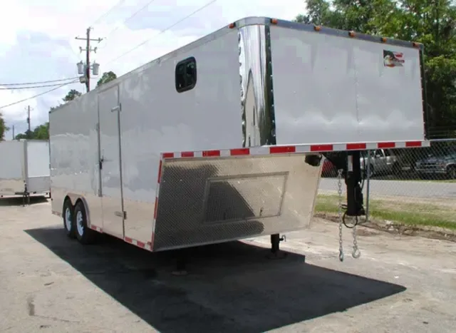 White 28ft Gooseneck Trailer w/2-5200lb Axles