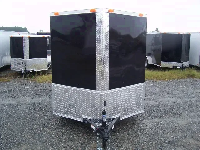 12ft SA Black V-Nose Cargo w/Double Rear Doors