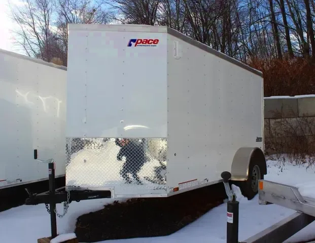 White V-nose 10ft Enclosed Cargo Trailer