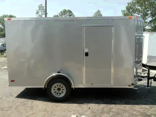 12ft Silver Cargo Trailer w/Rear Ramp