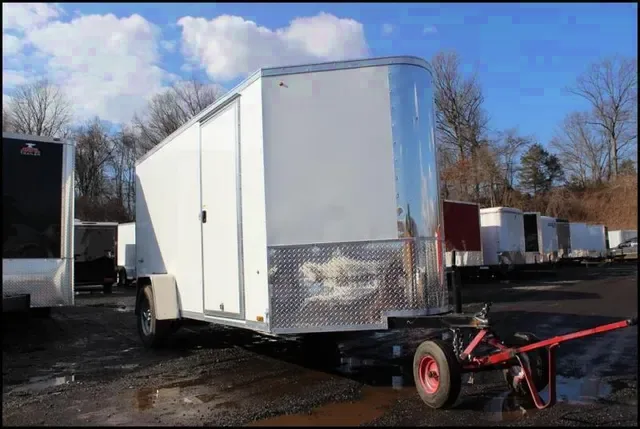 White 12ft Single Axle Enclosed Cargo Trailer