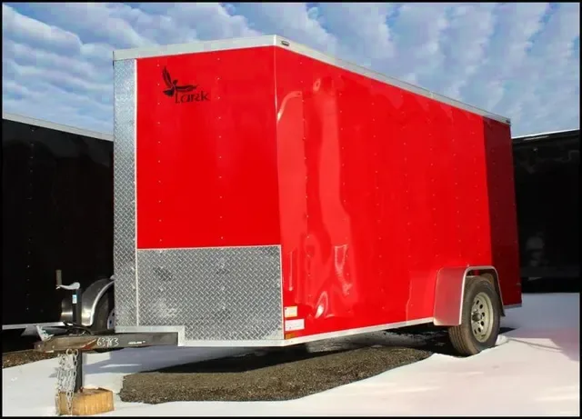 12ft Red V-nose Enclosed Cargo Trailer with 3500lb Axle