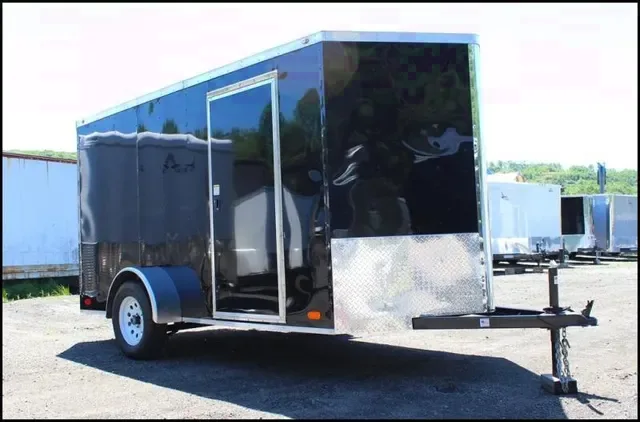 12ft Black Cargo with V-nose