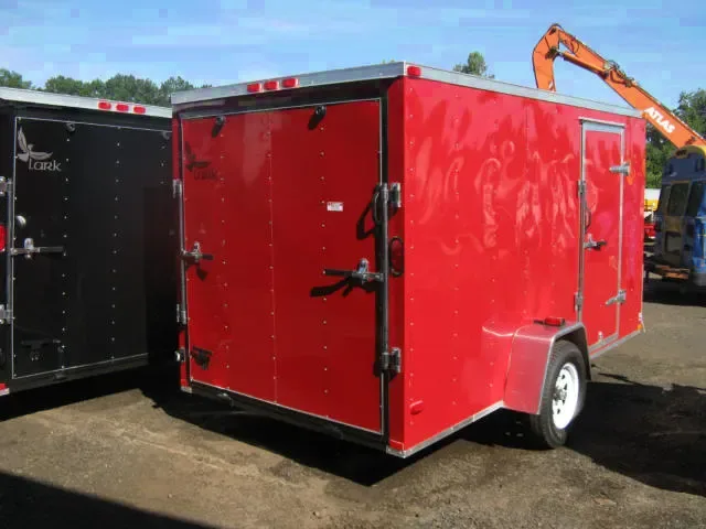 Red 12ft V-Nose Enclosed Cargo Trailer