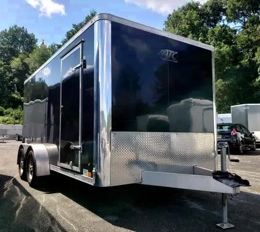 14ft Enclosed Cargo Trailer-Black Flat Front