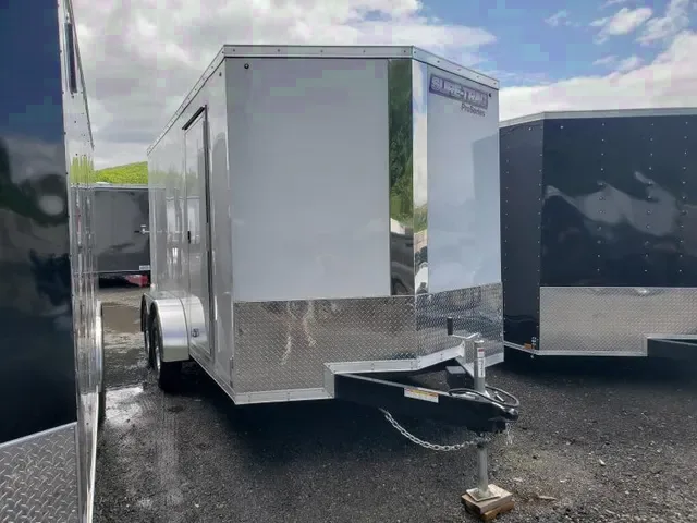 White 14ft Tandem Axle Enclosed Cargo Trailer