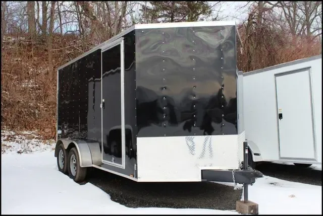 14ft Black V-nose Enclosed Cargo Trailer
