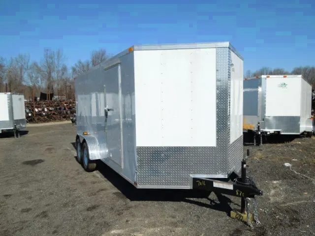 16ft 7k Enclosed Cargo w/Ramp Door=White