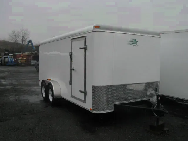 16ft WHITE CARGO TRAILER WITH 3500LB AXLES AND RAMP