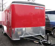 16ft Enclosed Trailer Shown in Red-Other Colors Available