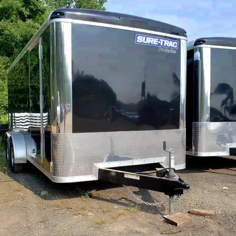 16FT BLACK FLAT FRONT ENCLOSED CARGO TRAILER
