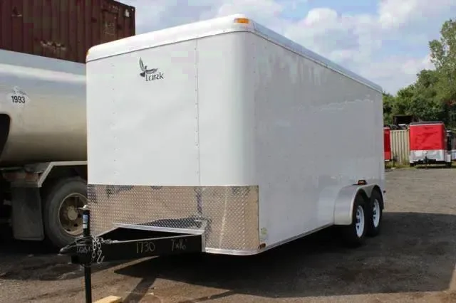 16ft Cargo Trailer Shown in White with Flat Front