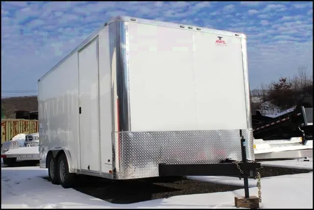 16ft White Bumper Pull Enclosed Cargo Trailer