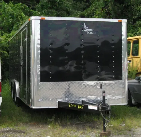 20ft Enclosed Cargo Trailer-black-Ramp