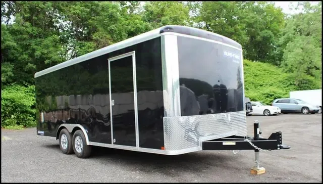 BLACK FLAT FRONT 20FT CARGO/AUTO TRAILER