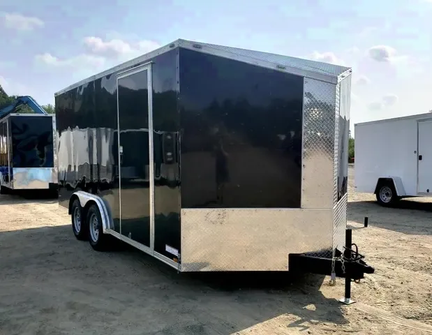 16ft Black Wedge Front Enclosed Cargo Trailer