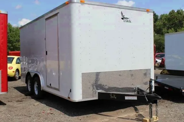 16ft Enclosed Trailer White Flat Front