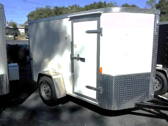 8ft V-Nose White Single Axle Cargo