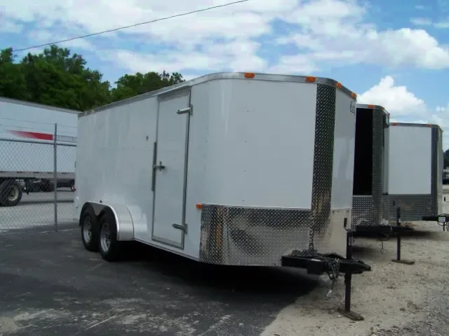 WHITE 16FT  V-NOSE  ENCLOSED TRAILER