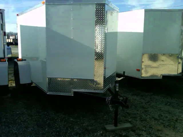 8FT Single Axle White Single Swing Door