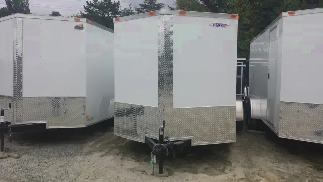 12FT WHITE CARGO TRAILER WITH REAR RAMP DOOR