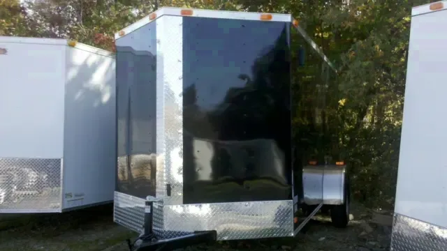 Black 12ft Single Axle with Rear Ramp Door