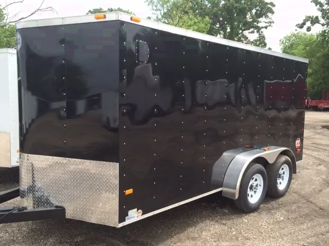 14ft Tandem Axle with Rear Ramp Door-Black