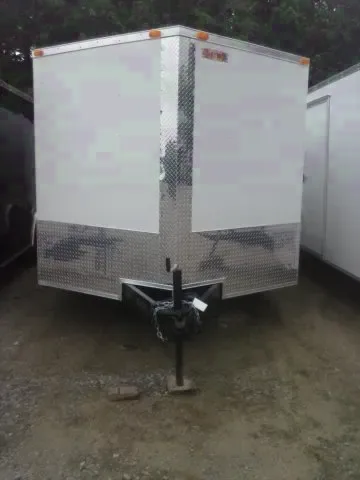 16FT Tandem Axle 7K White Ramp Door