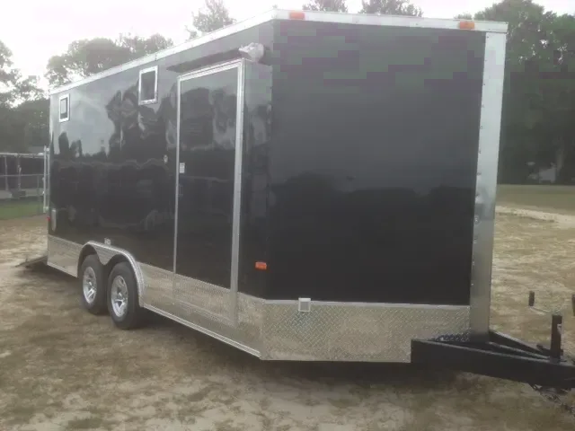 16ft Charcoal Gray Cargo Trailer w/ Double (barn) Doors