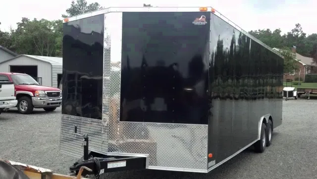 Black 24ft Tandem Axle 7k Ramp Door
