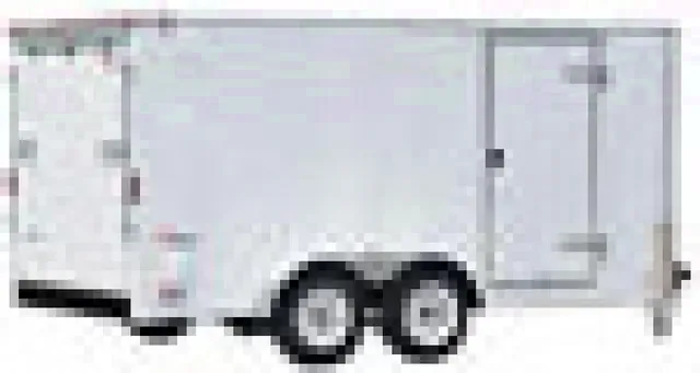 WHITE 16FT ENCLOSED CARGO WITH REAR RAMP