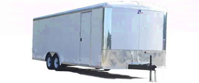 White 20ft w/Ramp-White Flat Front 2-3500lb axles