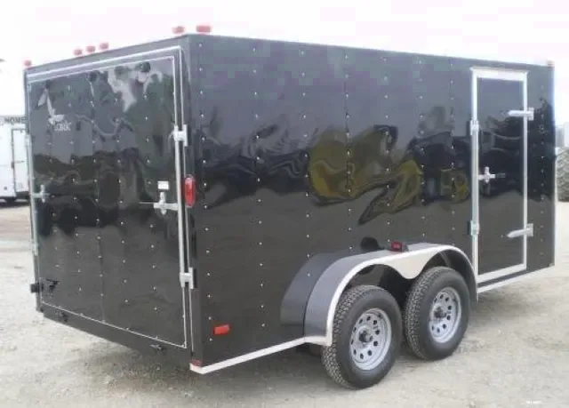 Black  8ft V-Nose Cargo w/Rear Ramp